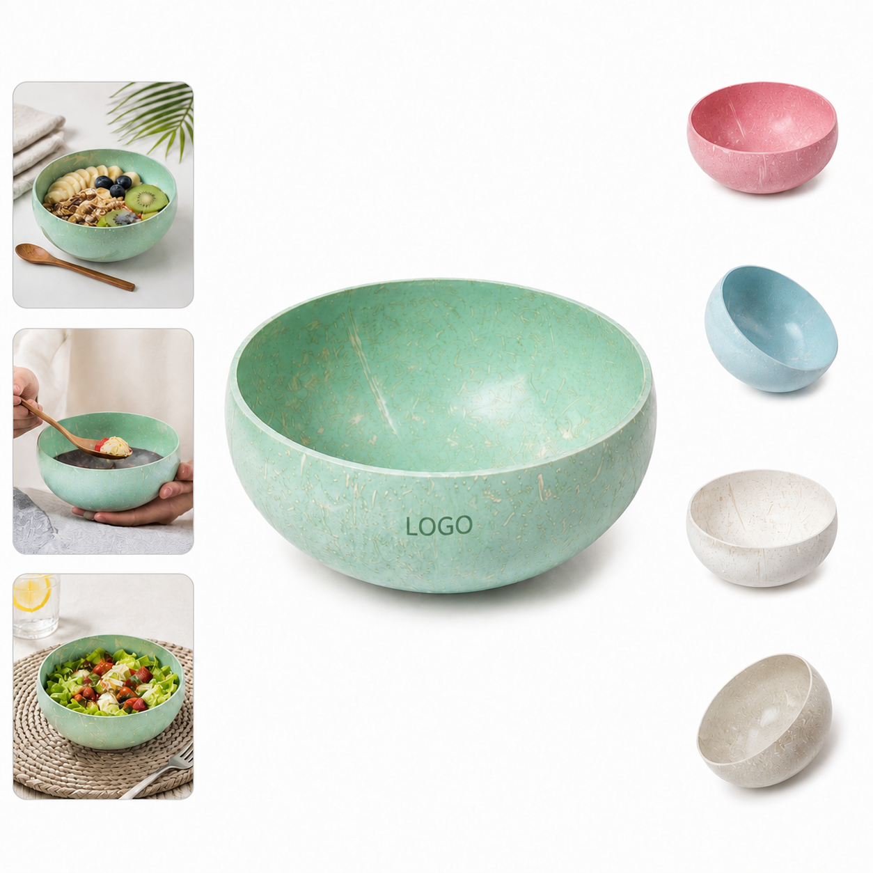 Rustic Coconut Shell Serving Bowl