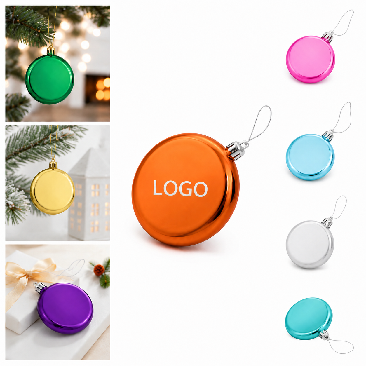 DIY Shatterproof Flat Round Christmas Ornaments