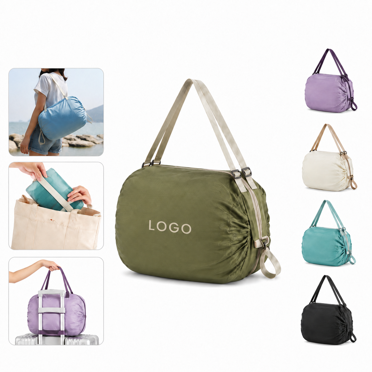 Foldable Nylon Grocery Tote