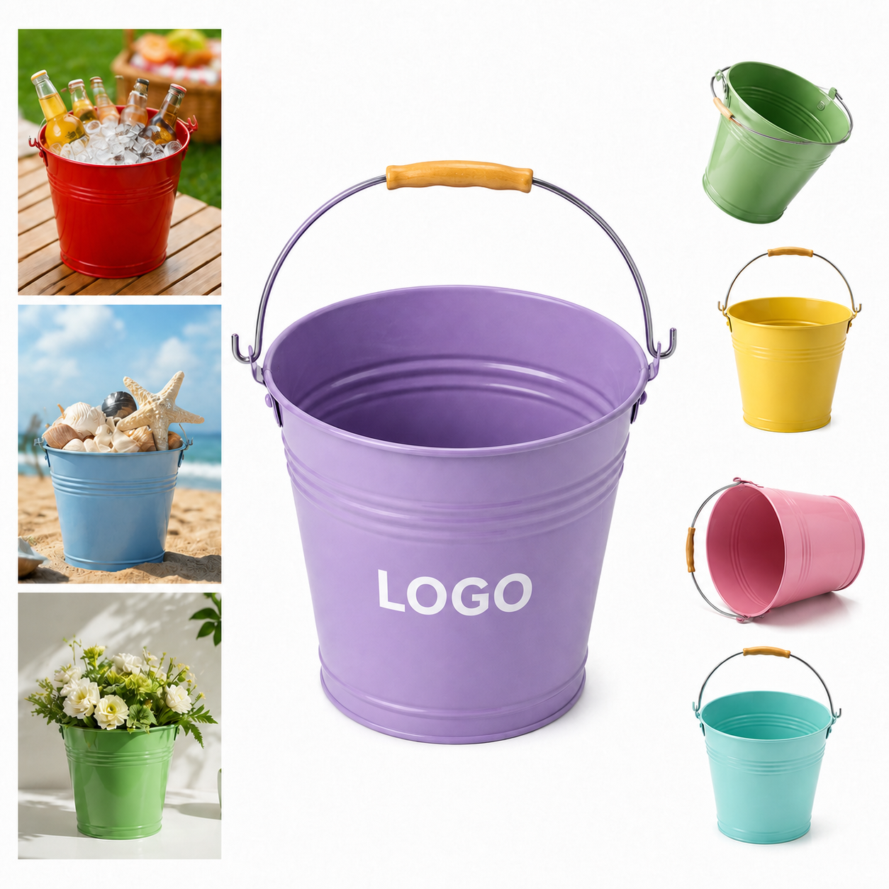 6L Rust-Resistant Metal Bucket with Handle