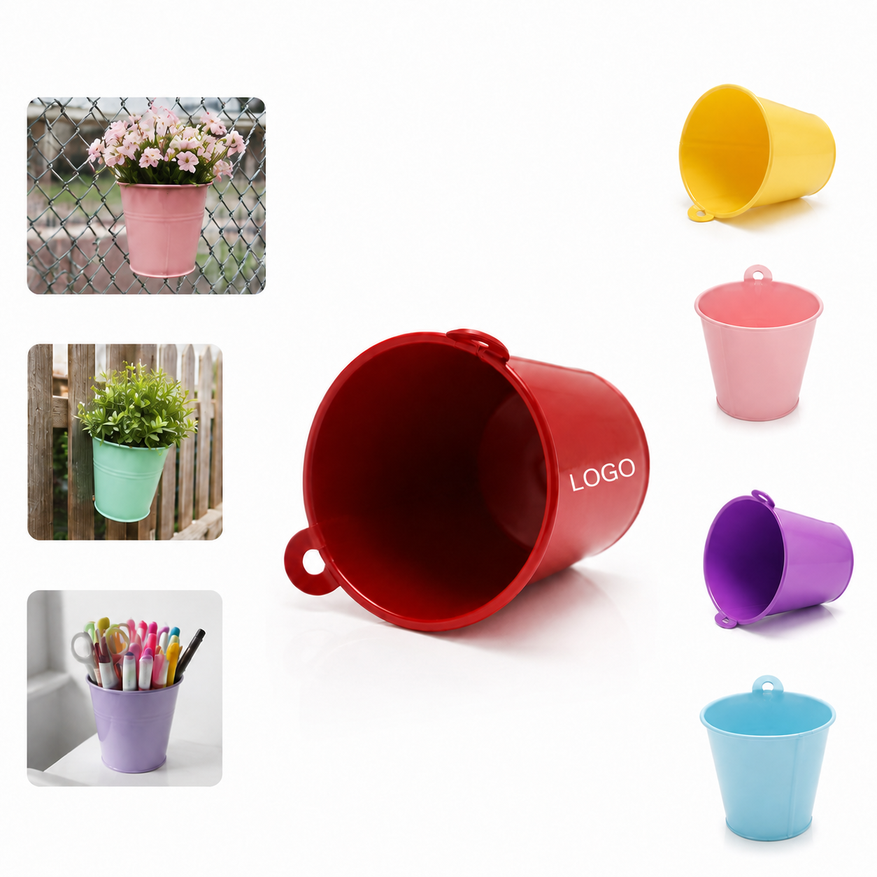 Rustic Colorful Mini Tinplate Buckets