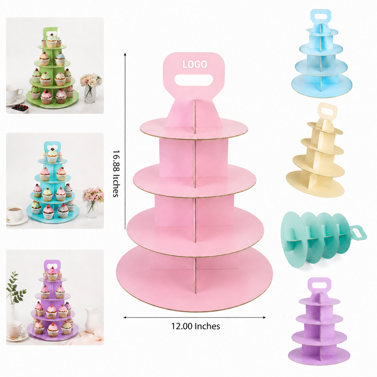 Four-Tier Cardboard Cupcake Display Stand