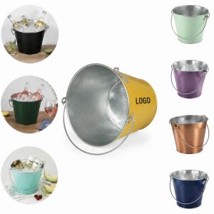 Insulated 5-Quart Galvanized Ice Bucket with Carry Handle