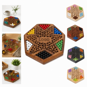 Chinese Checkers Set with Ceramic Marbles