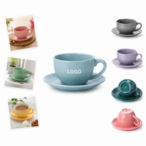 10 oz Ceramic Coffee Cup and Saucer Set