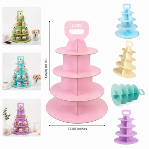 Four-Tier Cardboard Cupcake Display Stand