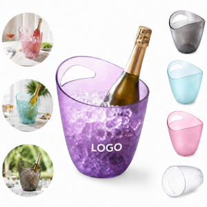 3.2L Clear Plastic Ice Bucket with Handle